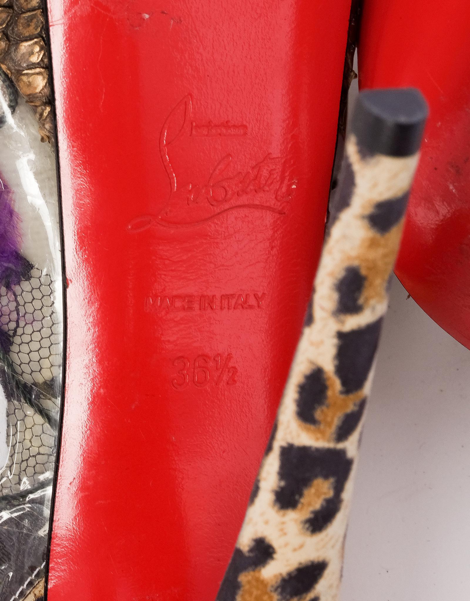 Christian Louboutin PVC Trash Sling Platforms (36.EU) In Good Condition In Montreal, Quebec
