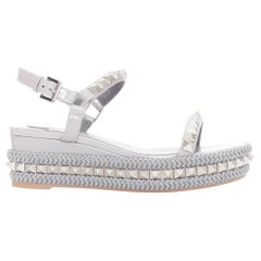 CHRISTIAN LOUBOUTIN Pyraclou 60 mauve patent spikes platform wedges EU38