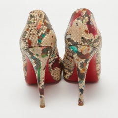 Christian Louboutin Python Leather Lady Peep Toe Platform Pumps Size 39
