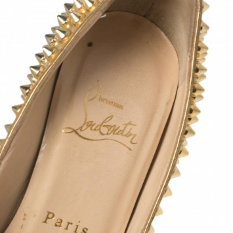 Christian Louboutin Python Leather Lady Peep Toe Spike Platform Pumps Size 35 In Good Condition For Sale In Dubai, Al Qouz 2