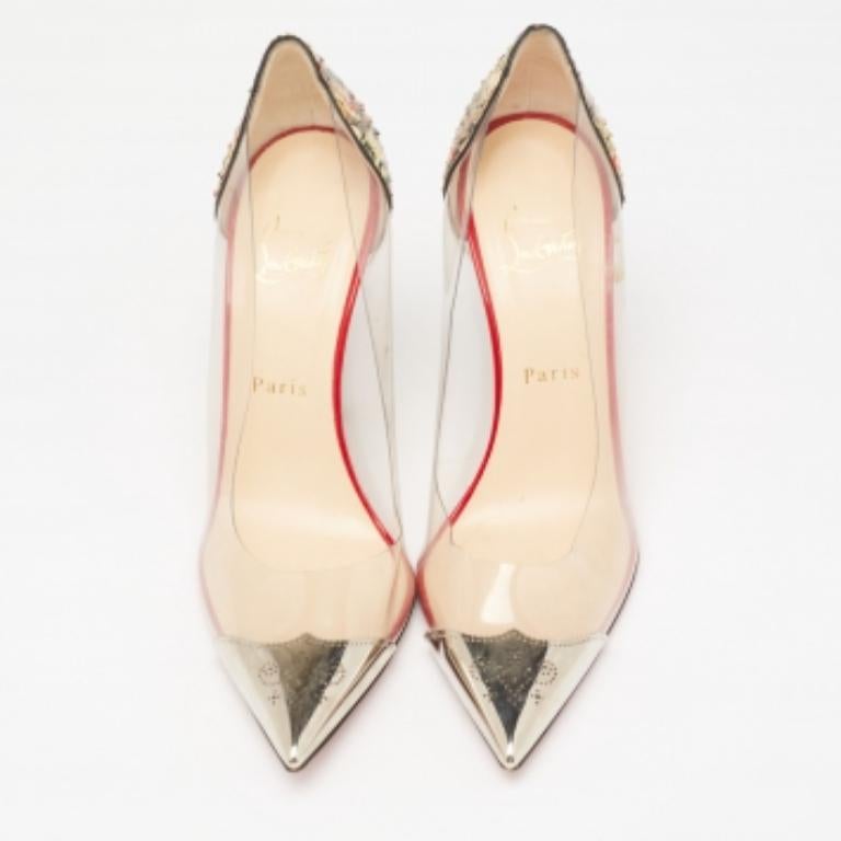 Christian Louboutin Python Leder & PVC Djalouzi Spitzfuß-Pumps Größe 39 Damen im Angebot