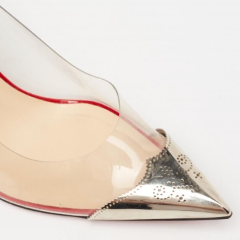 Christian Louboutin Python Leder & PVC Djalouzi Spitzfuß-Pumps Größe 39 im Angebot 3