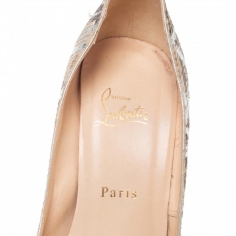 Christian Louboutin Pitone Patchwork Banana Peep Toe Platform Pumps Taglia 40.5 In condizioni buone a Dubai, Al Qouz 2