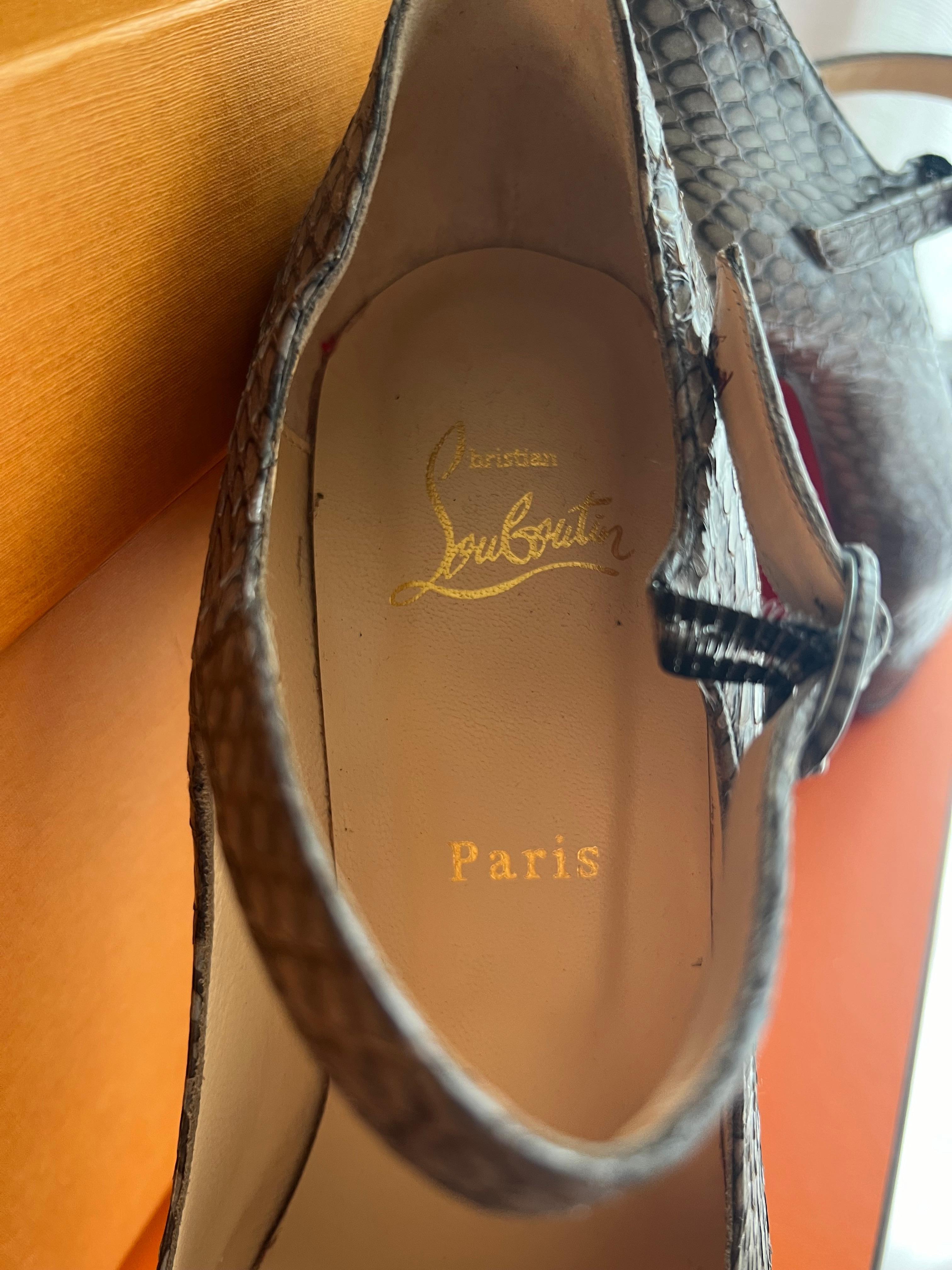 Christian Louboutin Python Shoes 39.5 For Sale 7