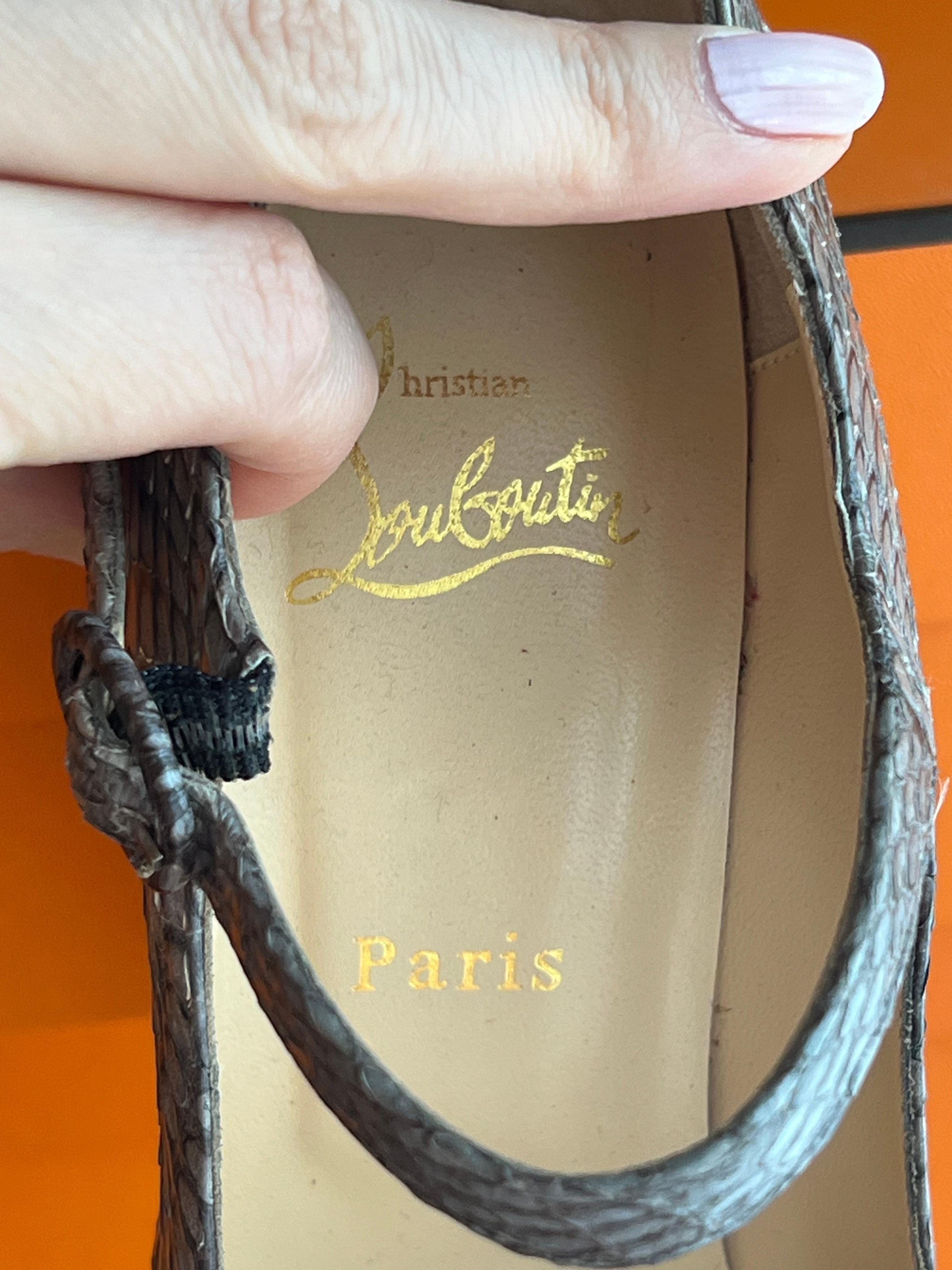 Women's or Men's Christian Louboutin Python Shoes 39.5 For Sale