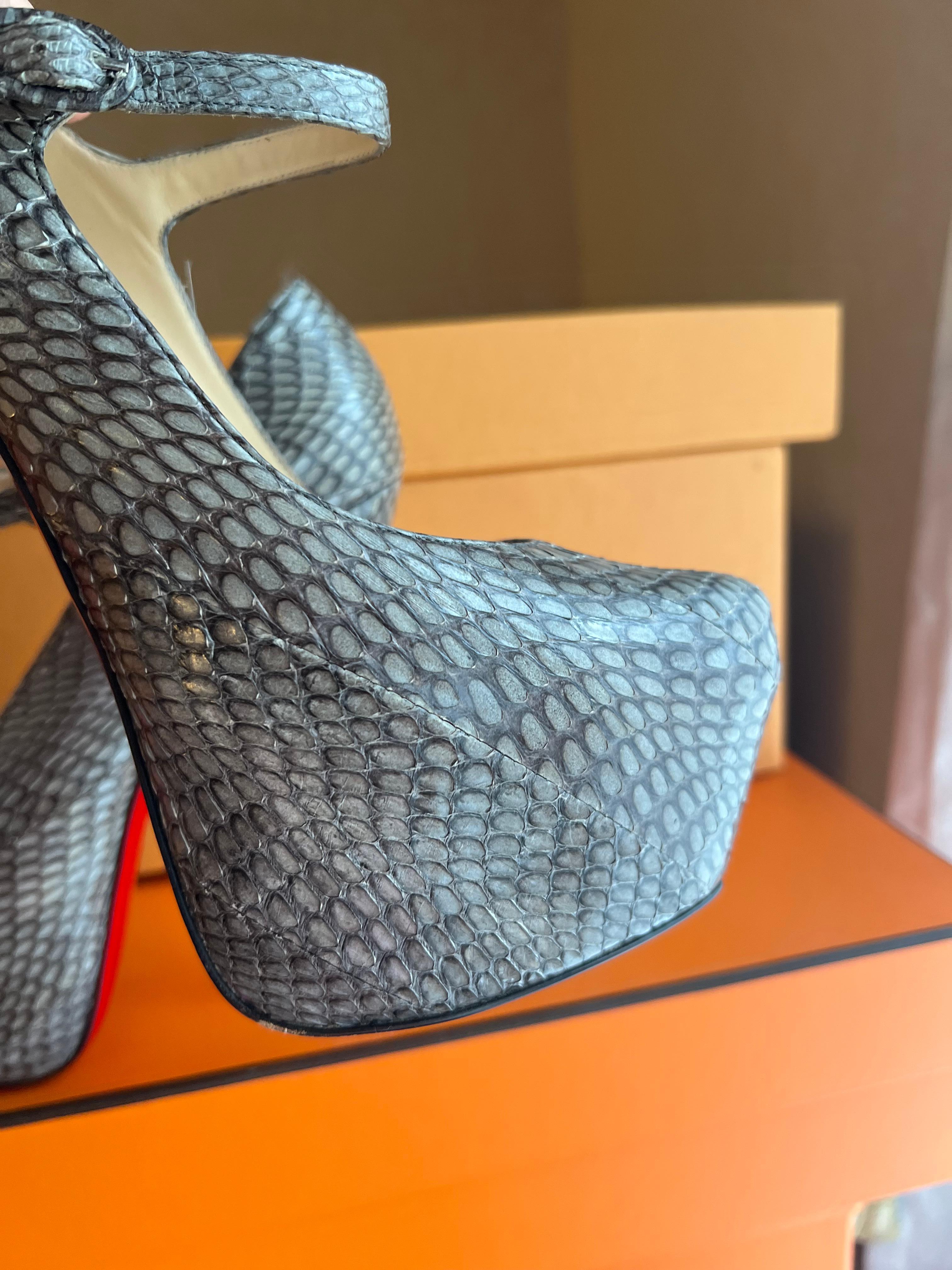 Christian Louboutin Python Shoes 39.5 For Sale 1