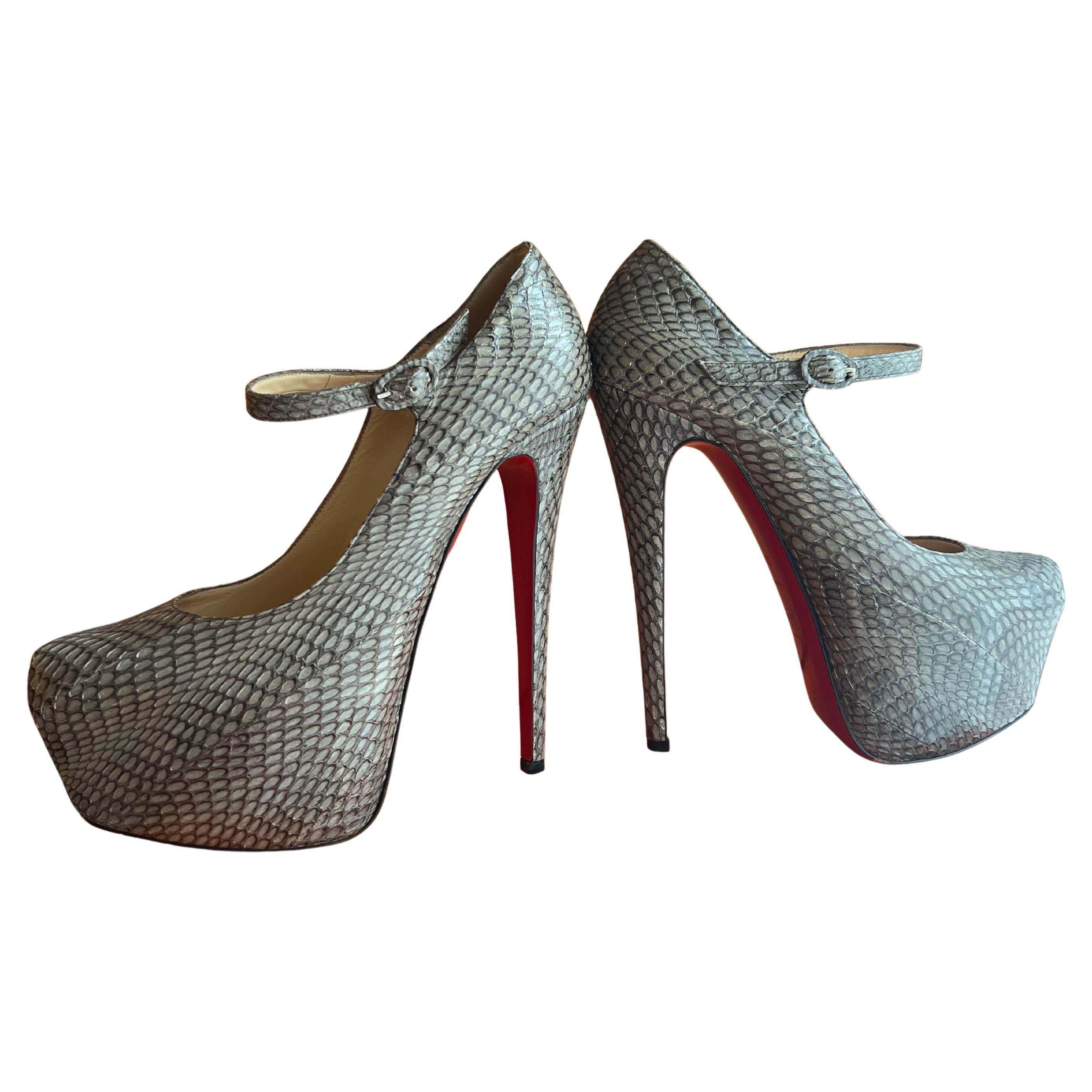 Christian Louboutin Python Shoes 39.5 For Sale at 1stDibs Christian Louboutin Python Shoes 39.5 For Sale at 1stDibs