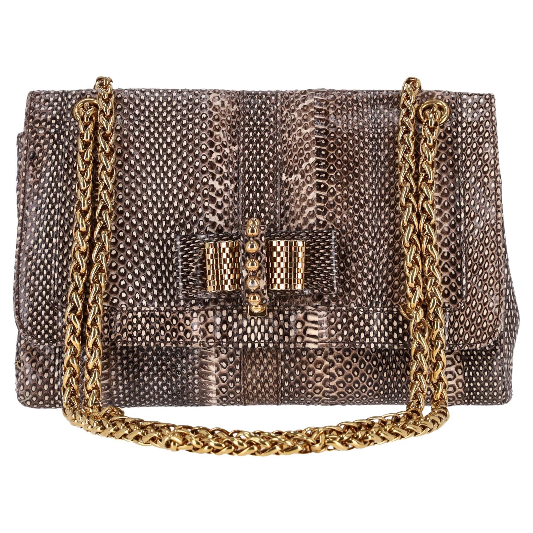 Christian Louboutin Python Skin Sweet Charity Bag For Sale