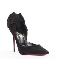 CHRISTIAN LOUBOUTIN Rabakate 100 Veau Velours suede bow stiletto pumps EU37