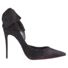 CHRISTIAN LOUBOUTIN Rabakate 100 Veau Velours suede bow stiletto pumps EU37