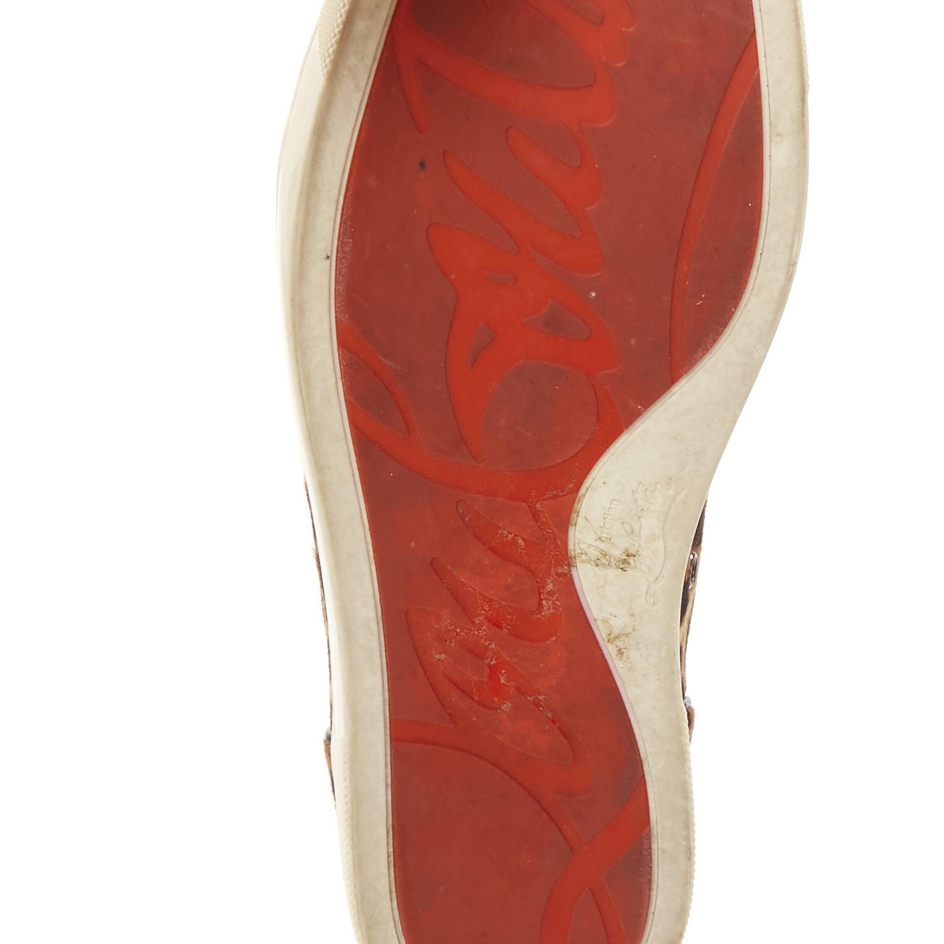 CHRISTIAN LOUBOUTIN Rantus Orlato brown leopard calf hair high top sneakers EU42 For Sale 6