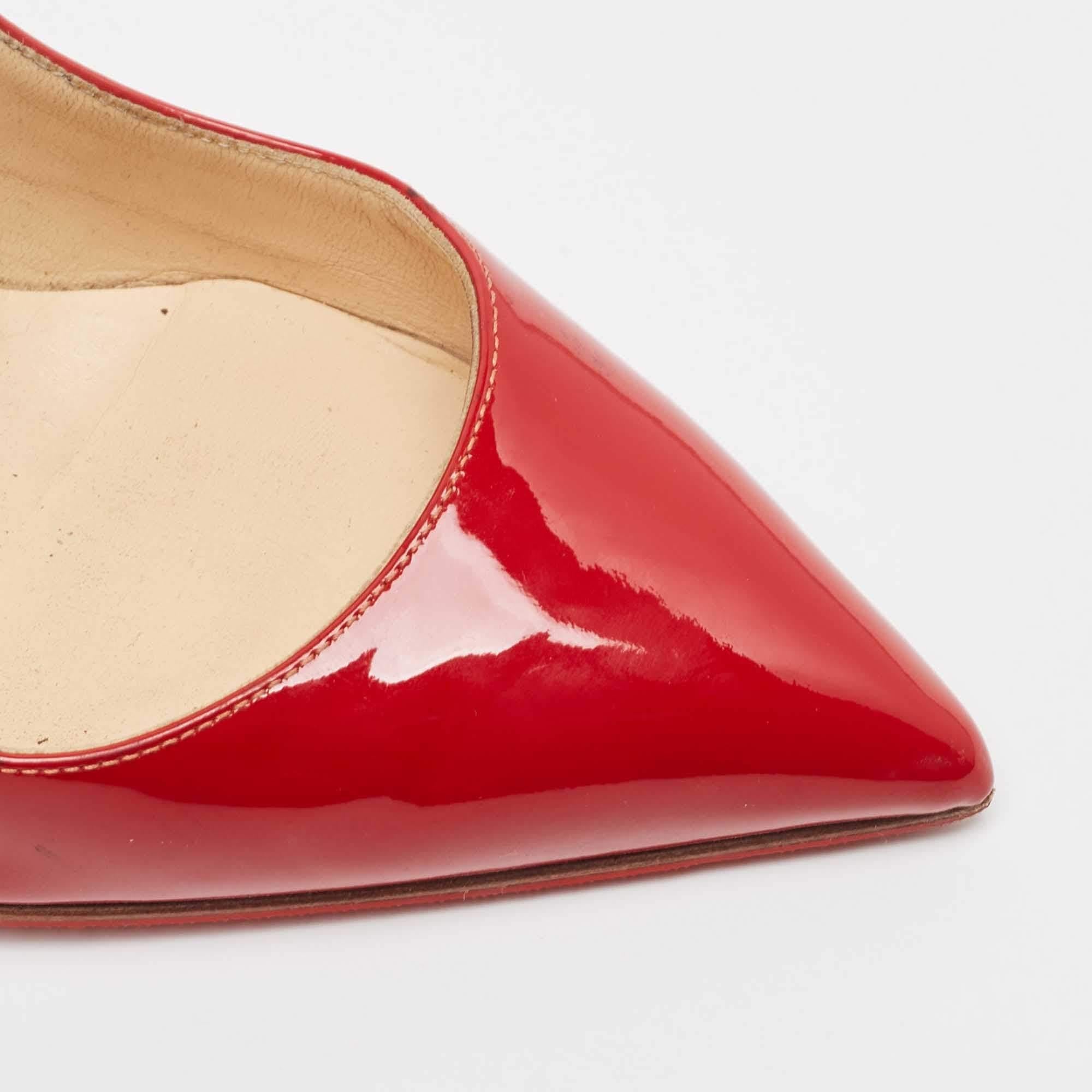Christian Louboutin Red/Beige Ombre Patent Leather So Kate Pumps Size 36 In Good Condition In Dubai, Al Qouz 2
