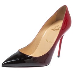 Christian Louboutin Red/Black Degradè Patent Leather 554 Pointed Toe Size 38.5