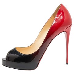 Christian Louboutin Red/Black Patent Leather New Very Prive Pumps Size 39
