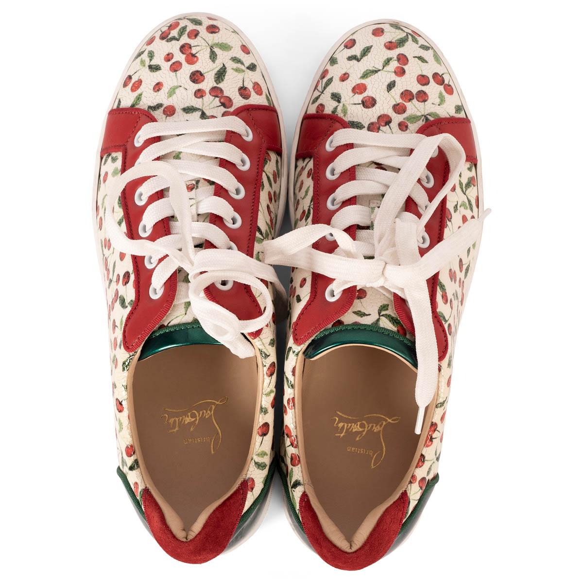 CHRISTIAN LOUBOUTIN red canvas 2017 SEAVA CHERRY Sneakers Shoes 39.5 fit 39 For Sale 2