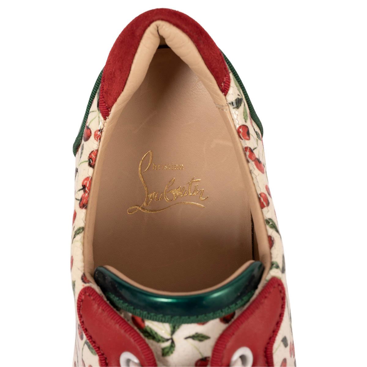 CHRISTIAN LOUBOUTIN tela rossa 2017 SEAVA CHERRY Scarpe da ginnastica 39.5 vestibilità 39 in vendita 3