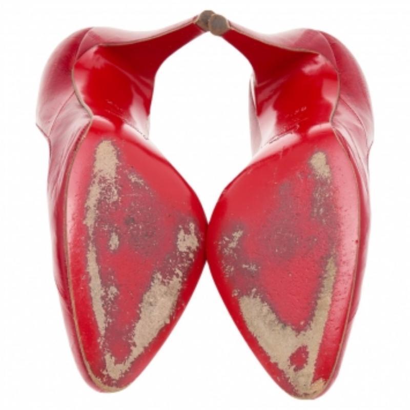 Christian Louboutin escarpins rouges en cuir d'anguille, taille 36,5 1