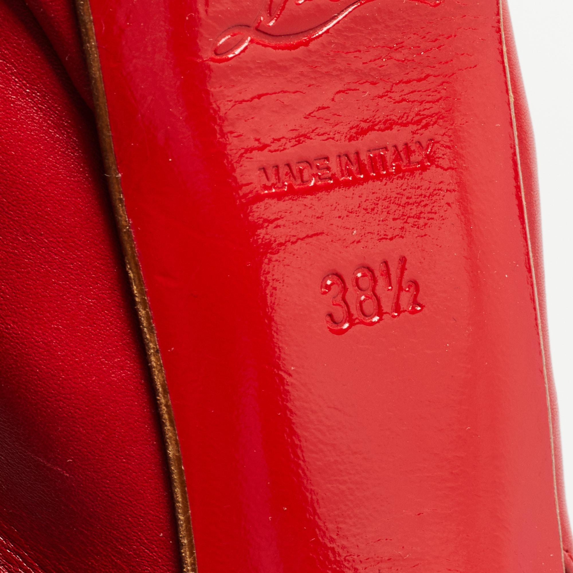 Christian Louboutin Red Leather Lady Clou Slingback Pumps Size 38.5 3