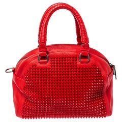 Christian Louboutin Red Leather Panettone Spiked Satchel