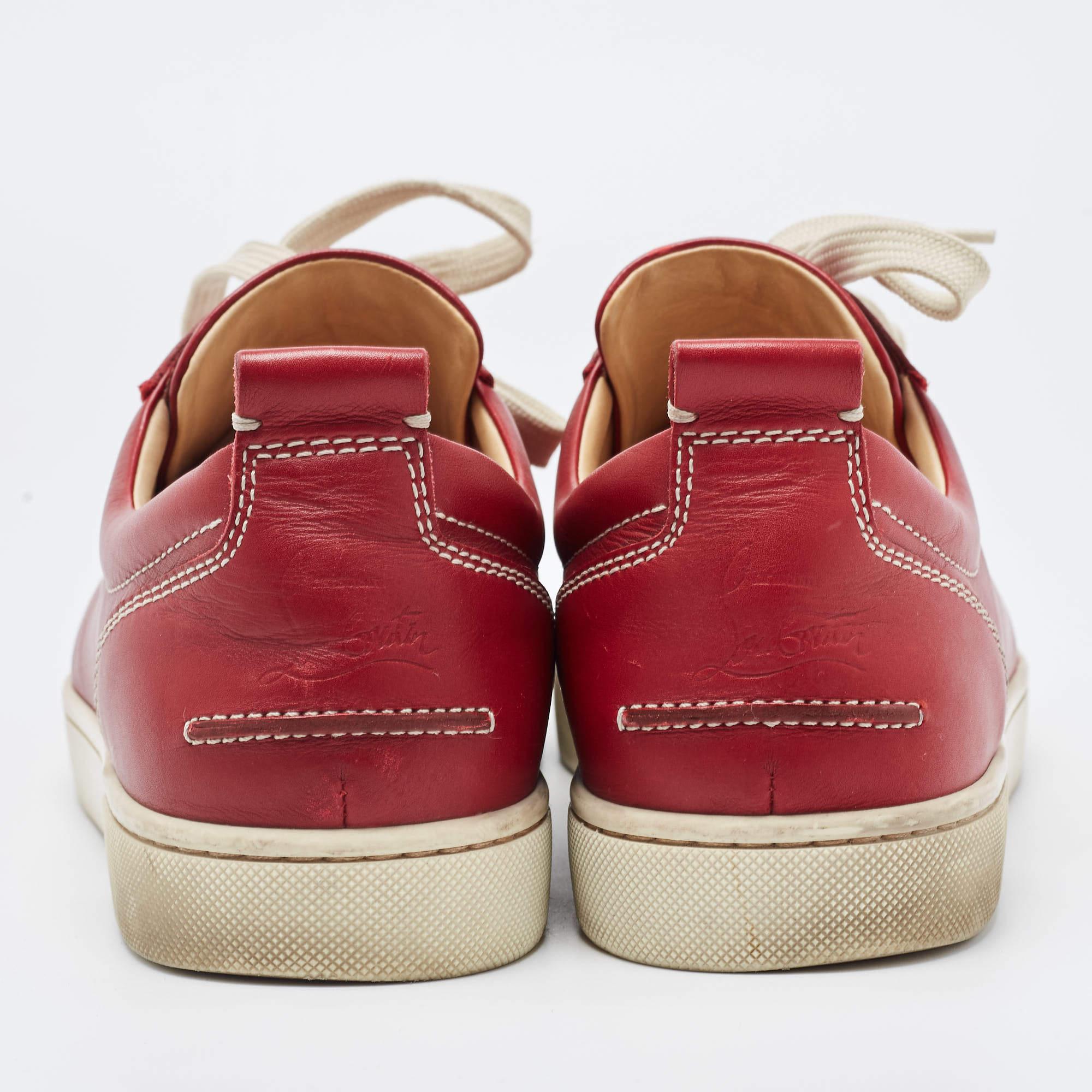Christian Louboutin Red Leather Sneakers Size 42.5 2