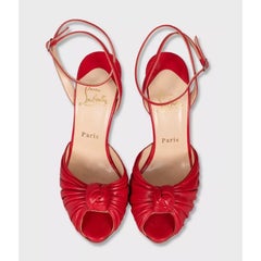 Christian Louboutin Red Leather Strappy Sandals Size 38