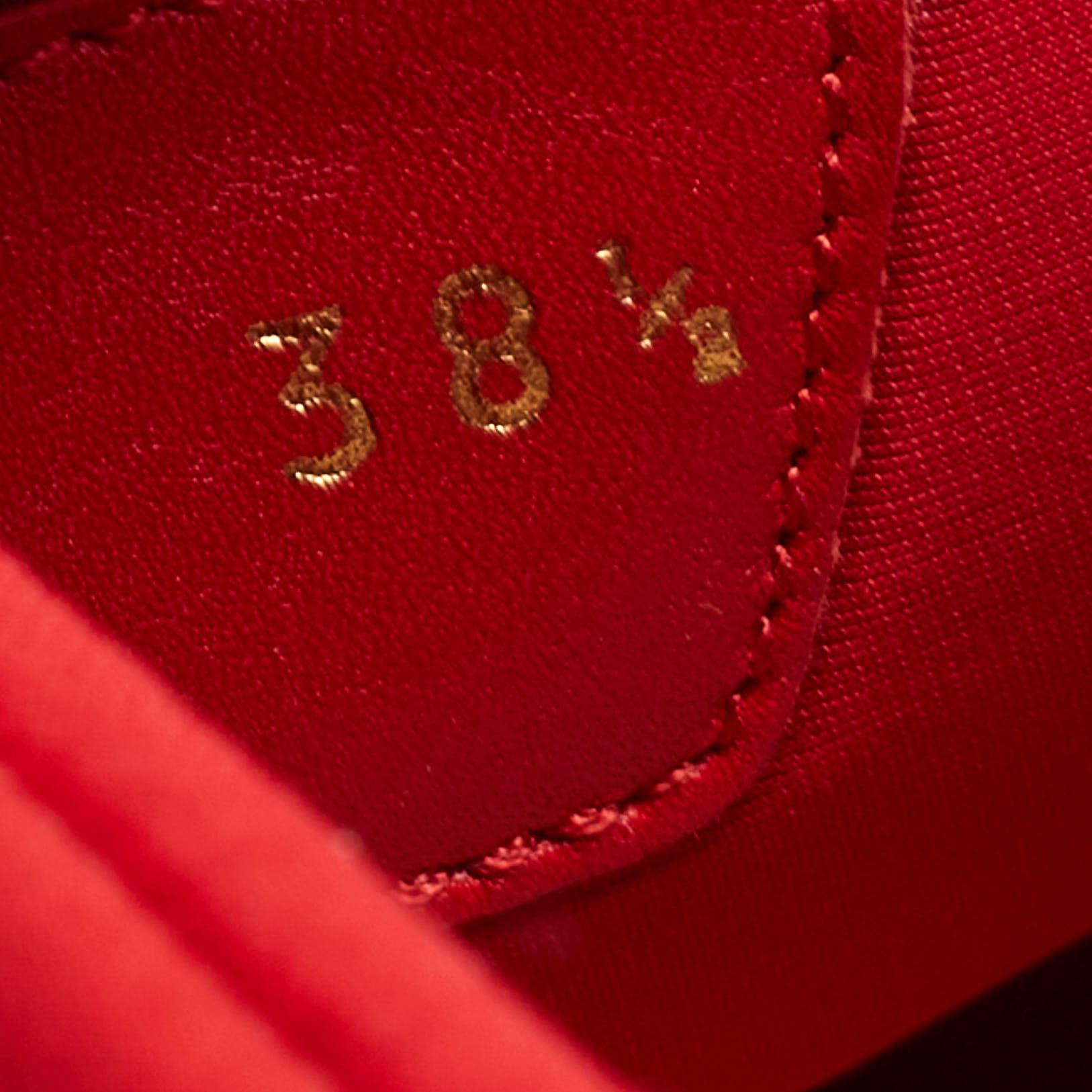 Christian Louboutin Red Neoprene Spike Sock Sneakers Size 38.5 4