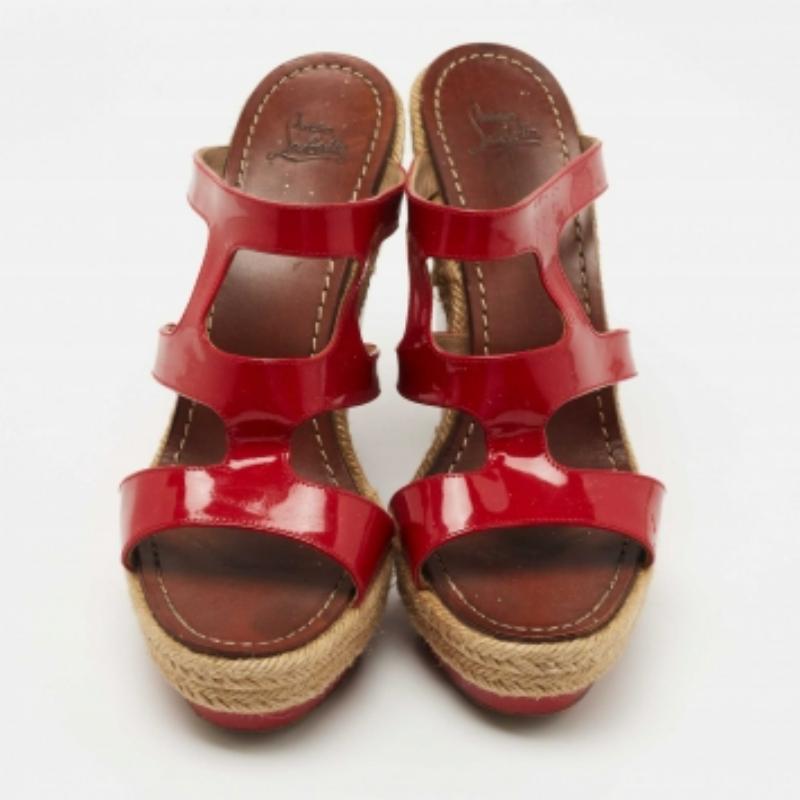 Christian Louboutin Bilbao 120 espadrilles compensées rouges taille 40 Bon état - En vente à Dubai, Al Qouz 2