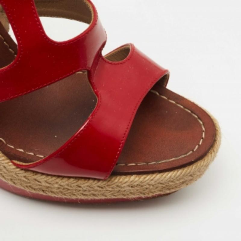Christian Louboutin Bilbao 120 espadrilles compensées rouges taille 40 en vente 2