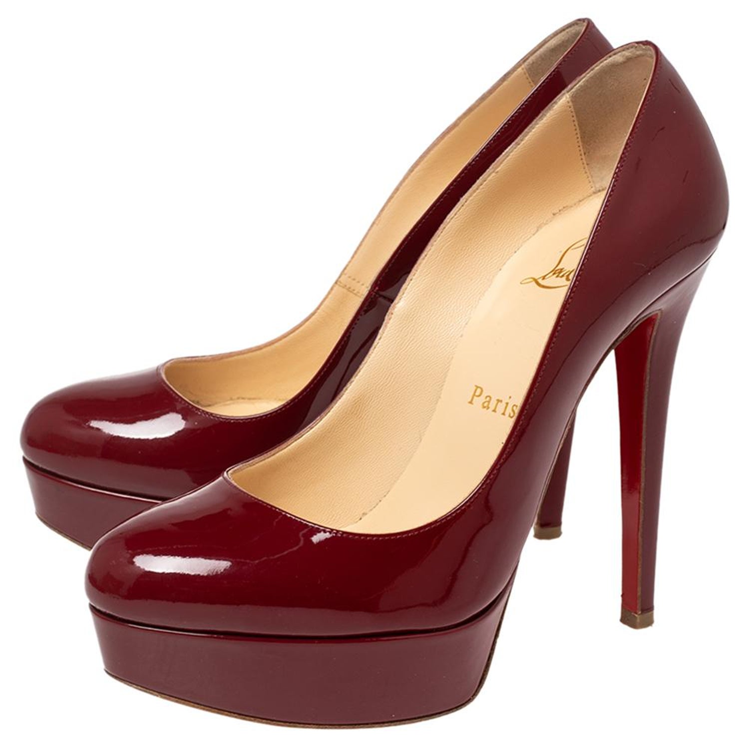 Christian Louboutin Red Patent Leather Bianca Pumps Size 36.5 at 1stDibs