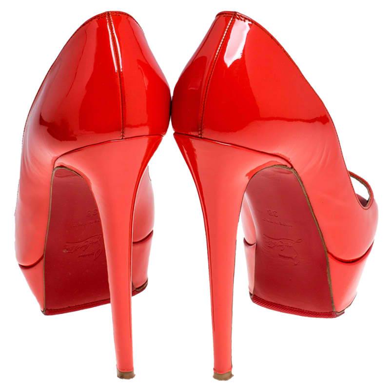 red patent leather pumps