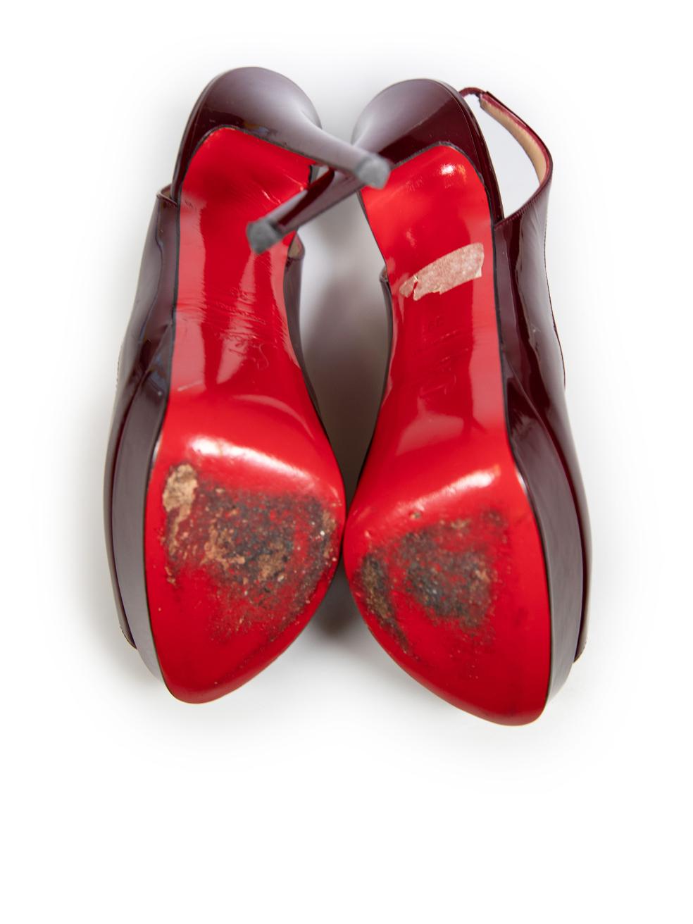 Christian Louboutin Rote Lackleder Heels mit Absatz Größe IT 39 im Zustand „Gut“ im Angebot in London, GB