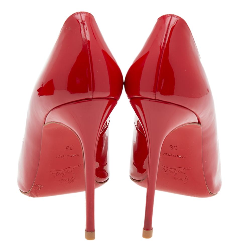 Christian Louboutin Red Patent Leather Kate Pumps Size 38 1