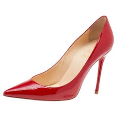 Christian Louboutin Red Patent Leather Kate Pumps Size 38