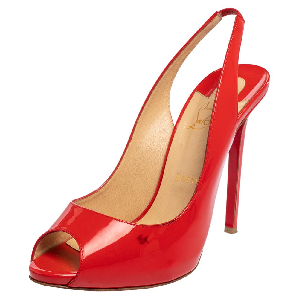 Christian Louboutin Red Suede Recouzetta Peep Toe Platform Ankle Boots ...