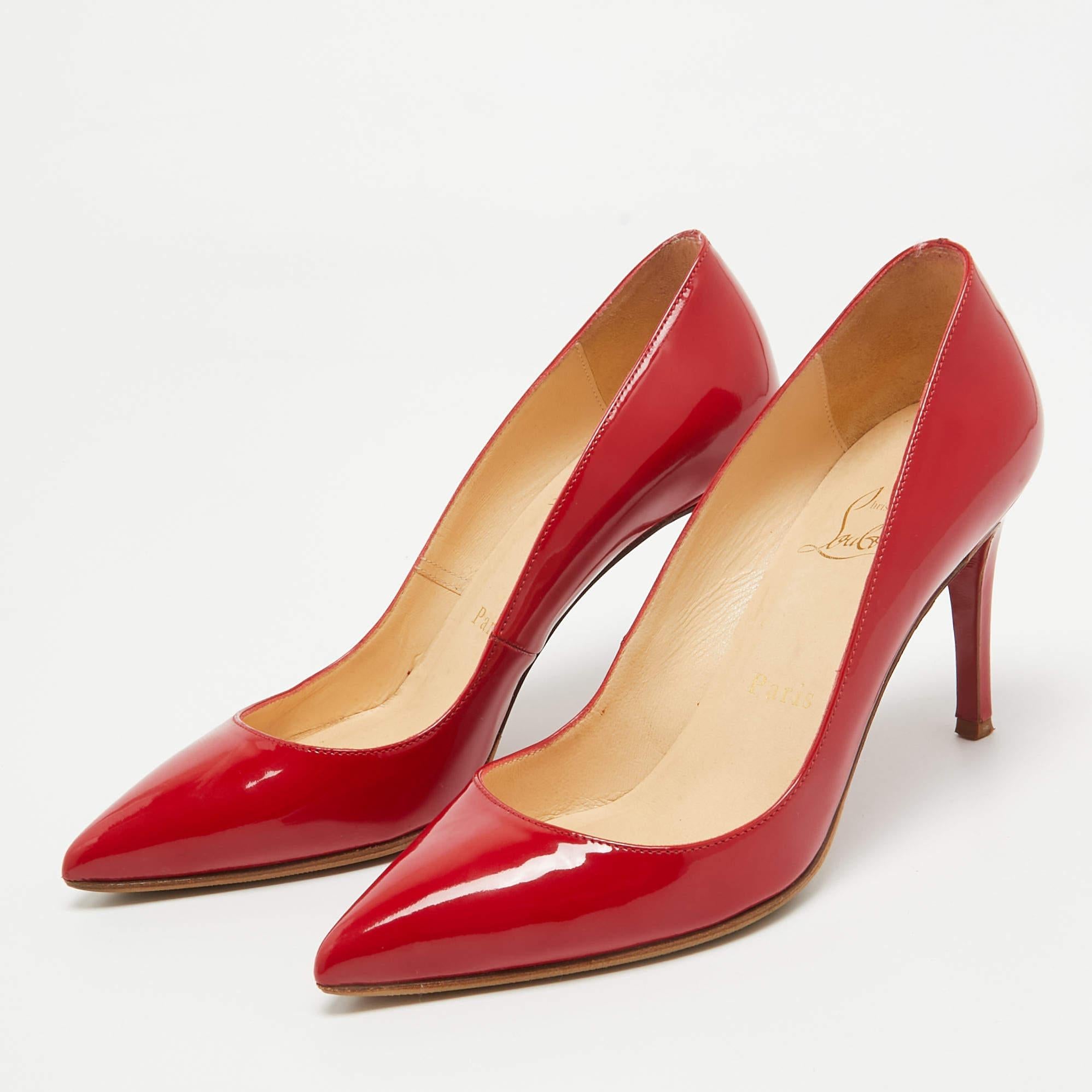 Make a chic style statement with these designer pumps. They showcase sturdy heels and durable soles perfect for your fashionable outings