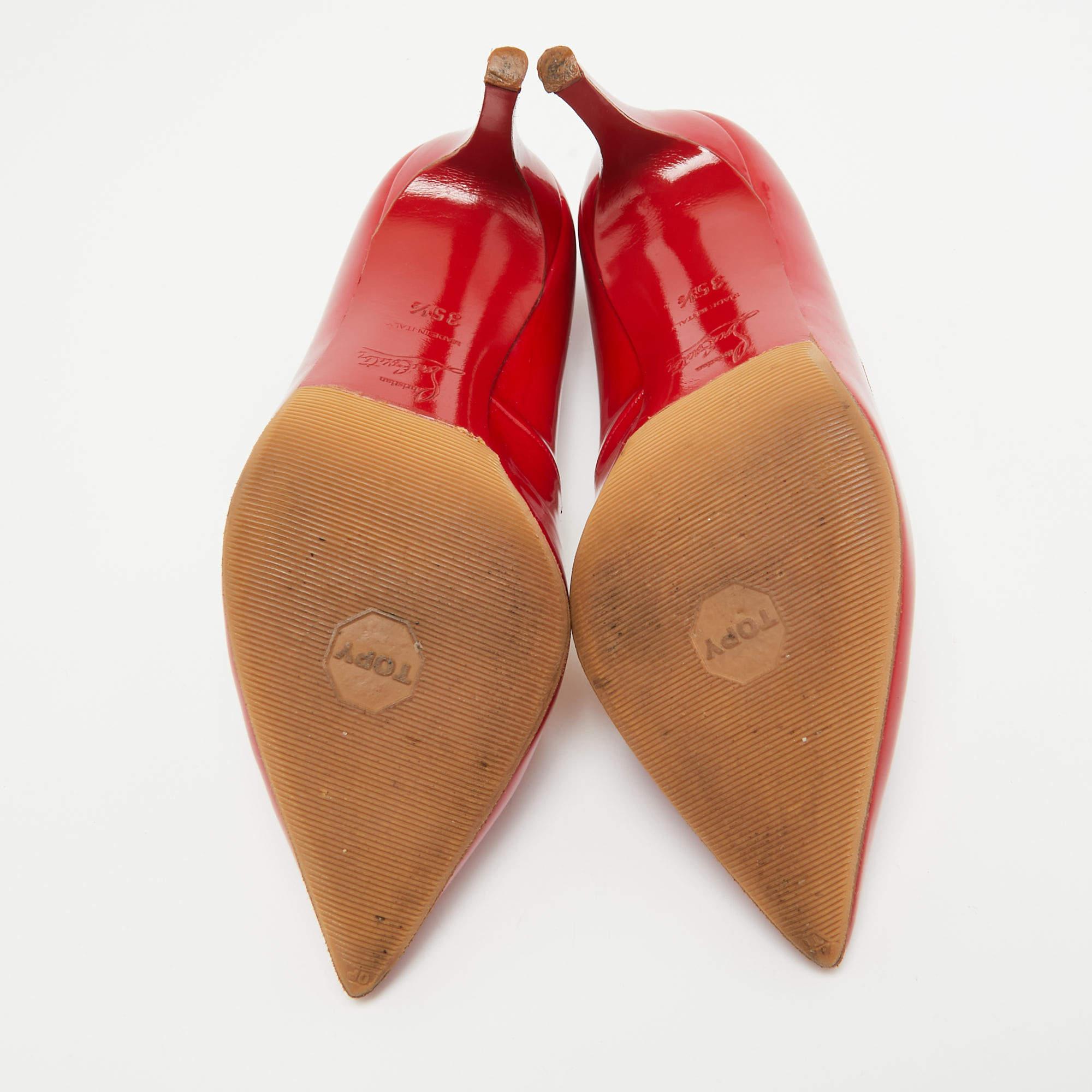 Christian Louboutin Red Patent Leather Pigalle Pumps Size 35.5 2