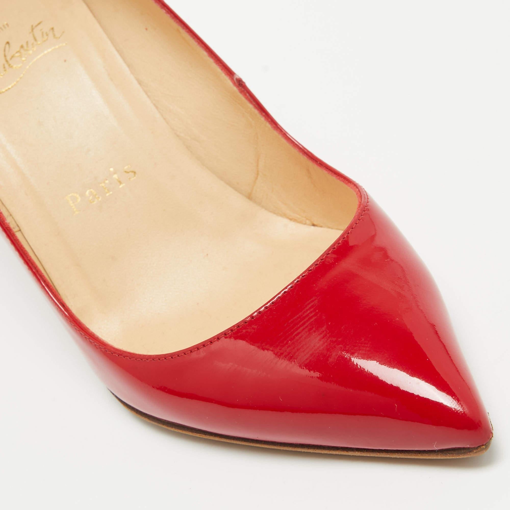 Christian Louboutin Red Patent Leather Pigalle Pumps Size 35.5 3