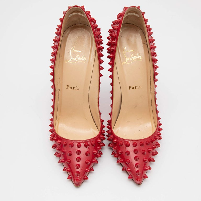 CL Mechante Reine Pumps 100mm Spike Patent PVC Black