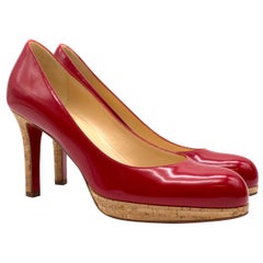 Christian Louboutin Red Patent Leather platform pumps size 37