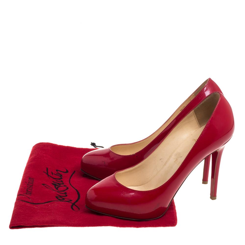Christian Louboutin Red Patent Leather Simple Pumps Size 37 at 1stDibs ...