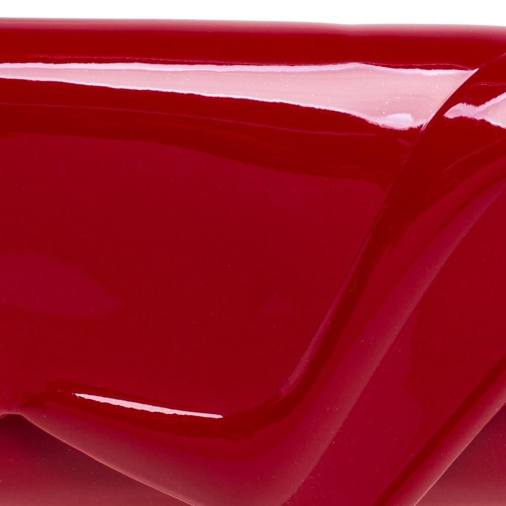 Christian Louboutin Rotes Lackleder So Kate Baguette Clutch 6