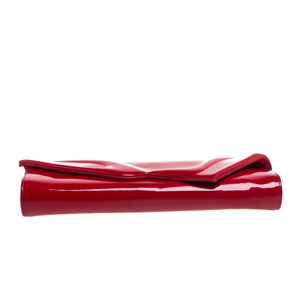 Christian Louboutin Rotes Lackleder So Kate Baguette Clutch 1