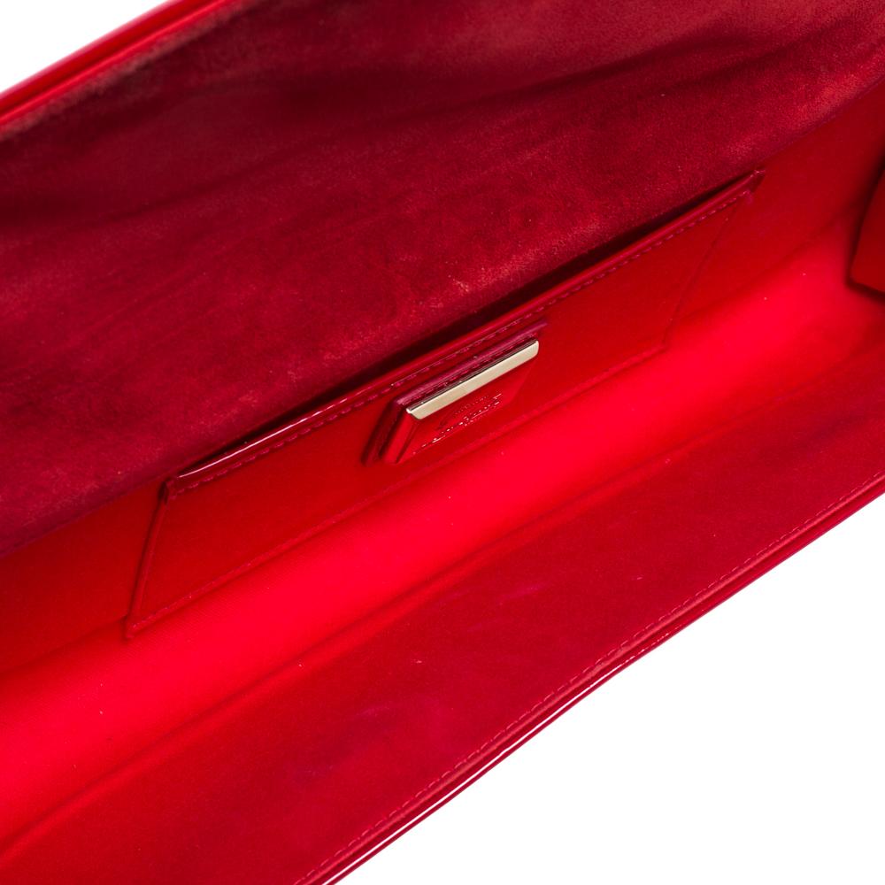 Christian Louboutin Rotes Lackleder So Kate Baguette Clutch 3