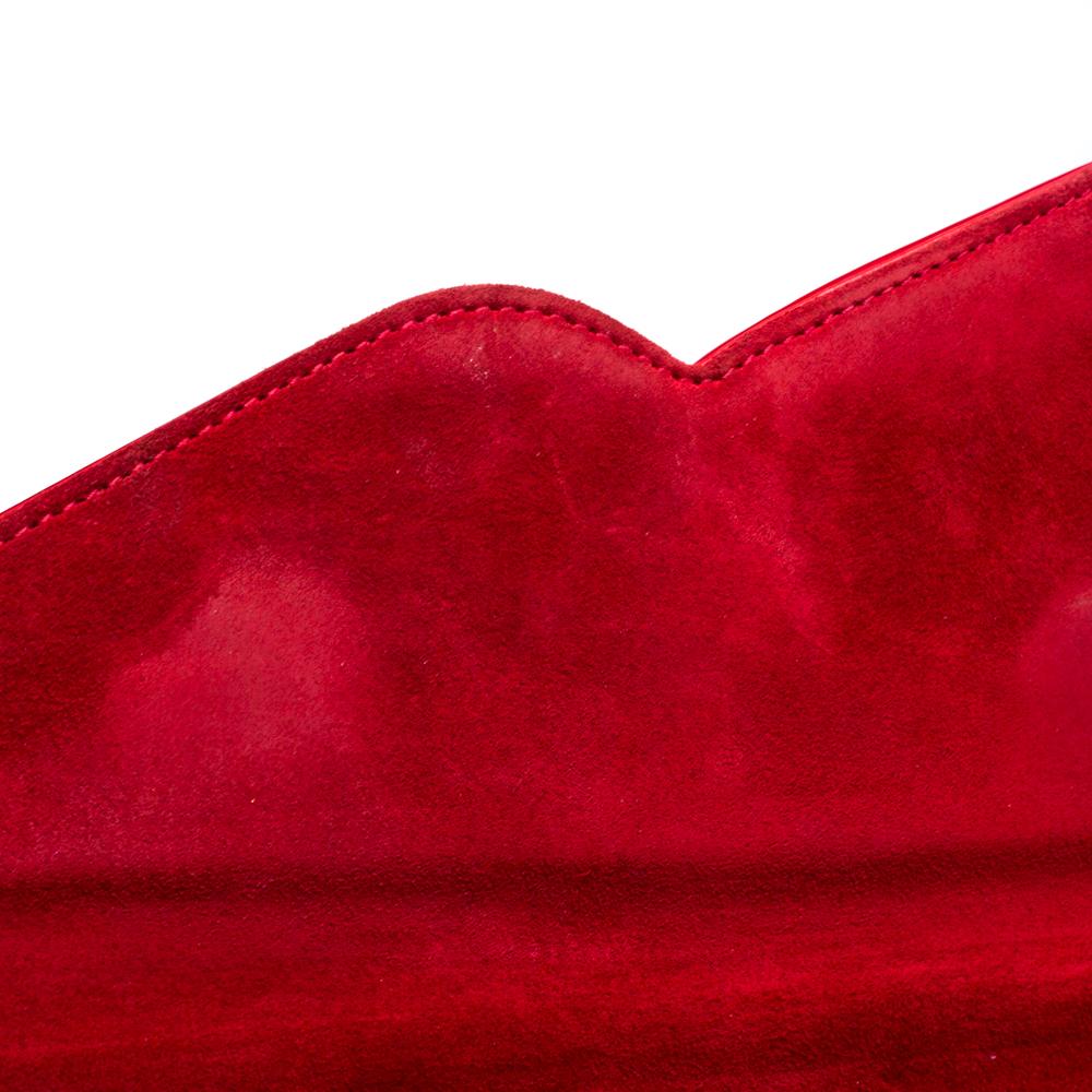Christian Louboutin Rotes Lackleder So Kate Baguette Clutch 4