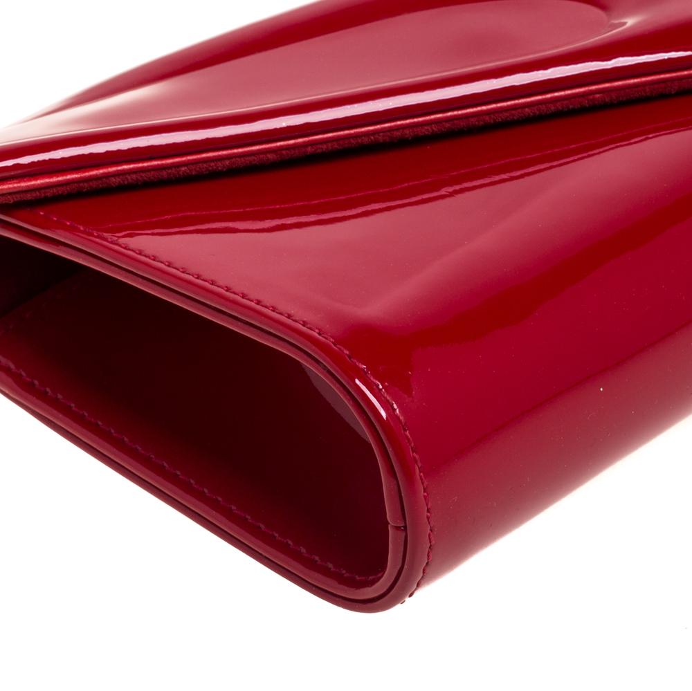 Christian Louboutin Rotes Lackleder So Kate Baguette Clutch 5