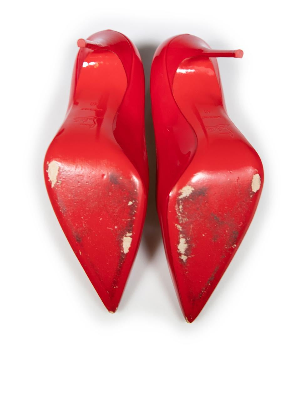 Women's Christian Louboutin Red Patent Leather So Kate Heels Size IT 40 For Sale