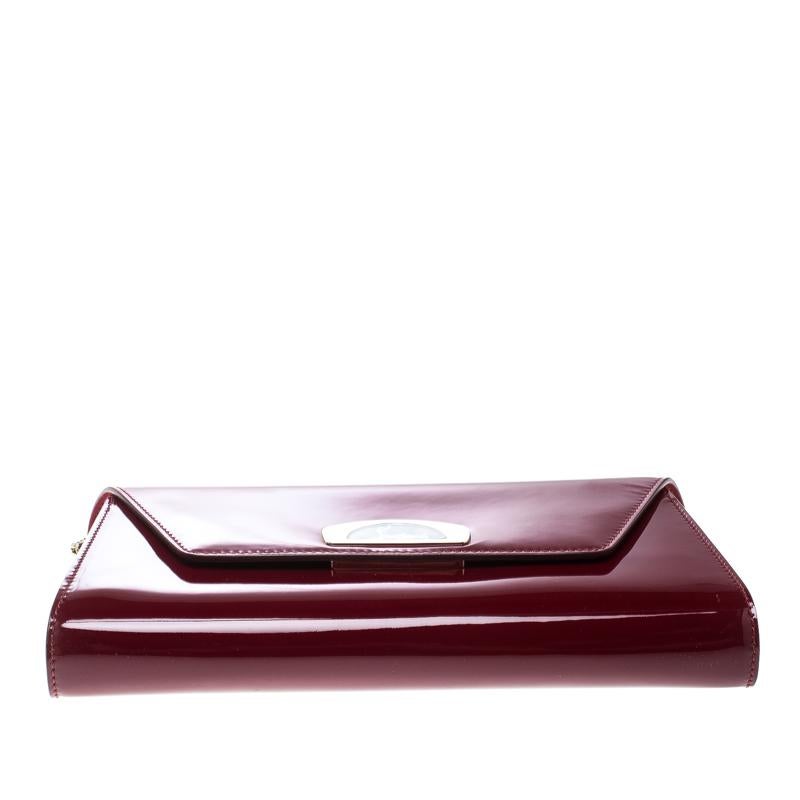 Women's Christian Louboutin Red Patent Leather Vero Dodat Clutch