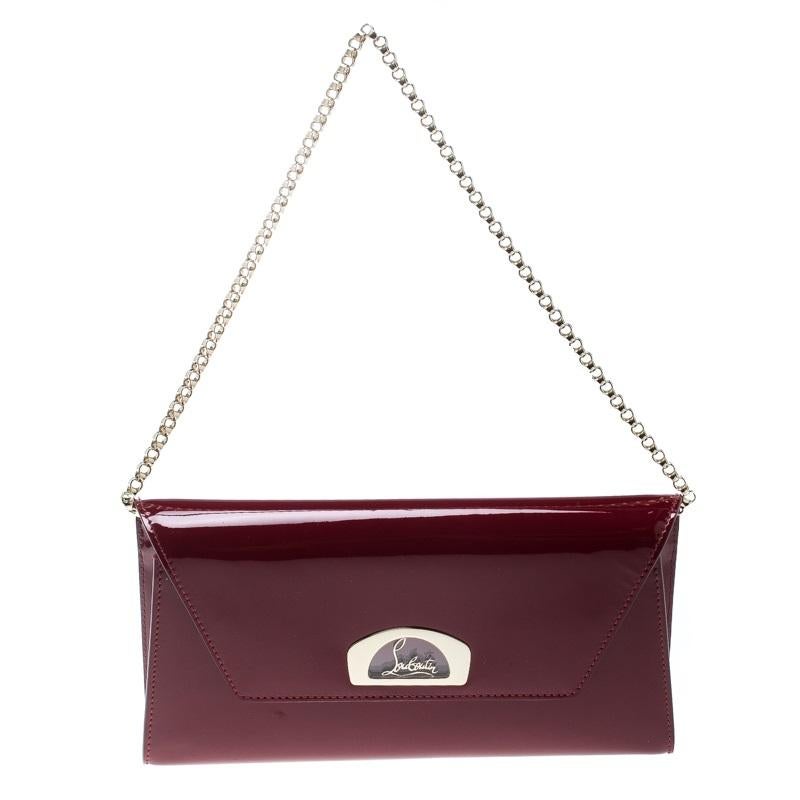 Christian Louboutin Red Patent Leather Vero Dodat Clutch