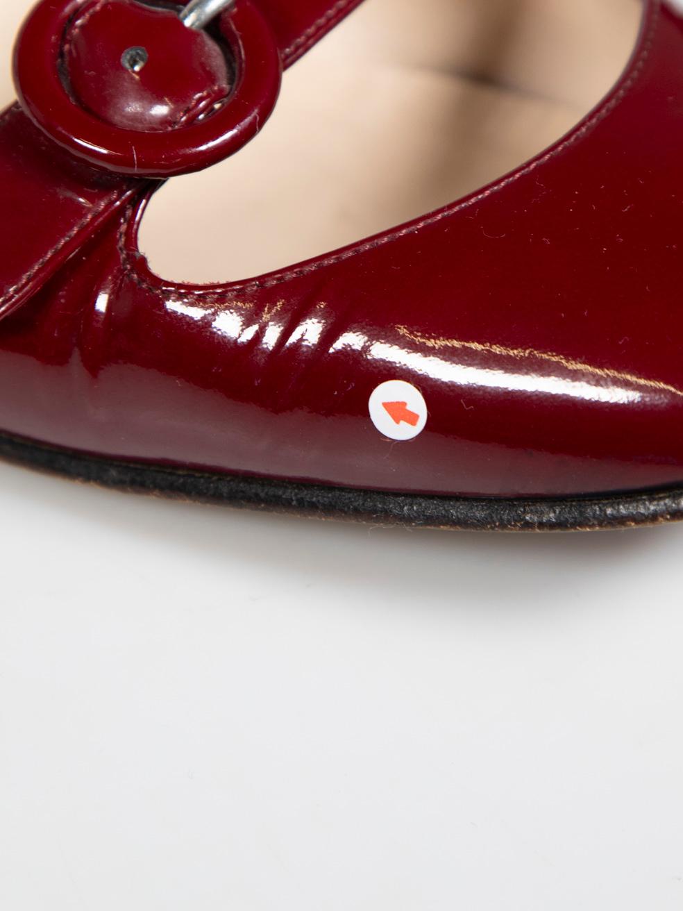 Christian Louboutin Red Patent Mary Jane Flats Size IT 37.5 3