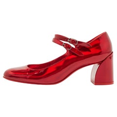 Christian Louboutin Red Patent Mary Jane Pumps 